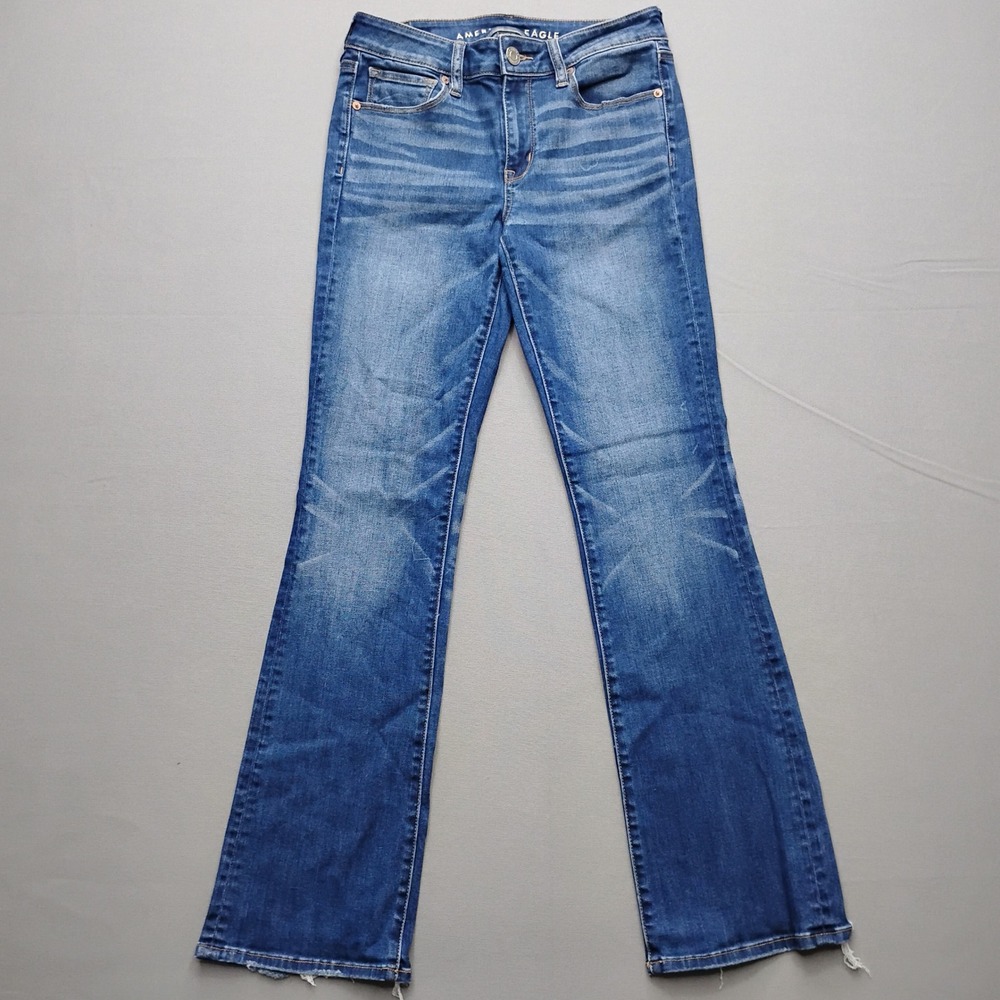 American Eagle Skinny Kick Jeans Womens 6 Blue Super Stretch